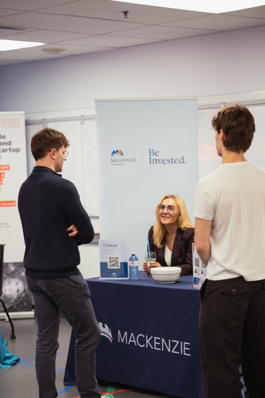 Students at the Mackenzie Investments booth